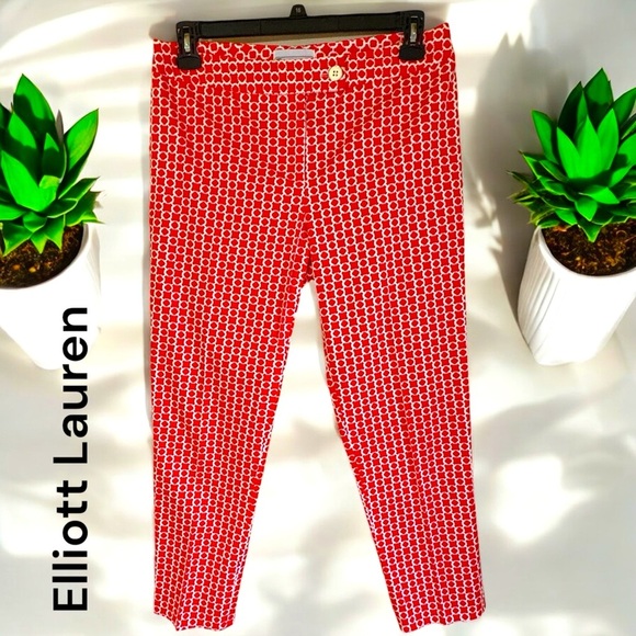 Elliott Lauren Pants - Elliott Lauren-size 10 gorgeous reddish/orange chain pattern pant. Like new!